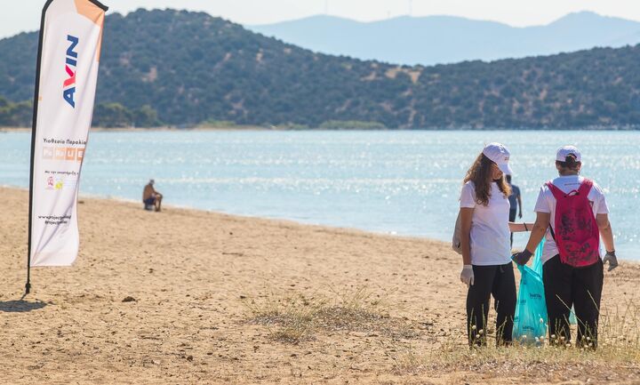 Ένας τόνος απορρίμματα συλλέχθηκαν από τη δράση Paralies της AVIN στον Σχινιά